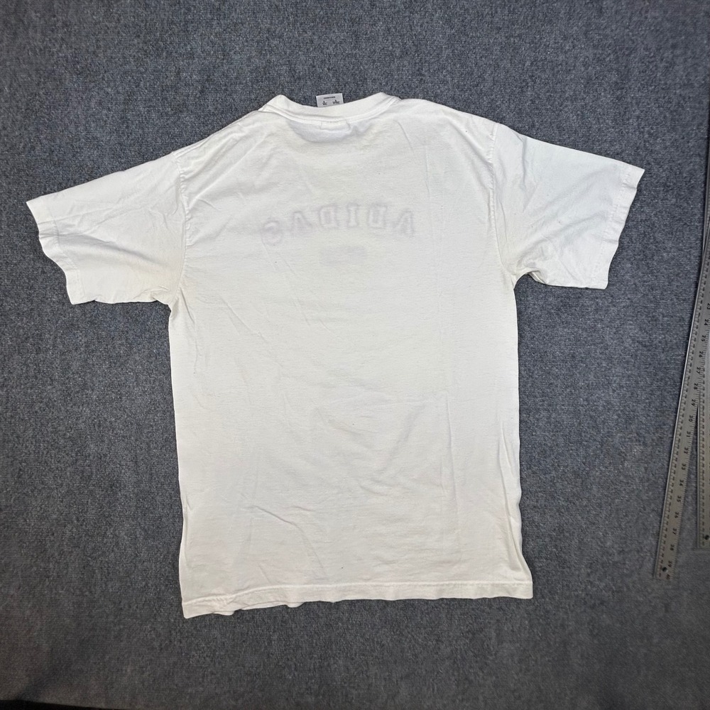 Vintage Adidas Embroidered Logo T-Shirt White Navy Red Mens Large 90s Retro - Picture 5 of 7
